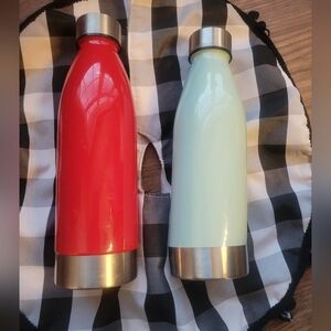 Mainstays 22oz 1 Teal 1 Red BPA Free Sports Water Bottle W Stainless Steel Lid